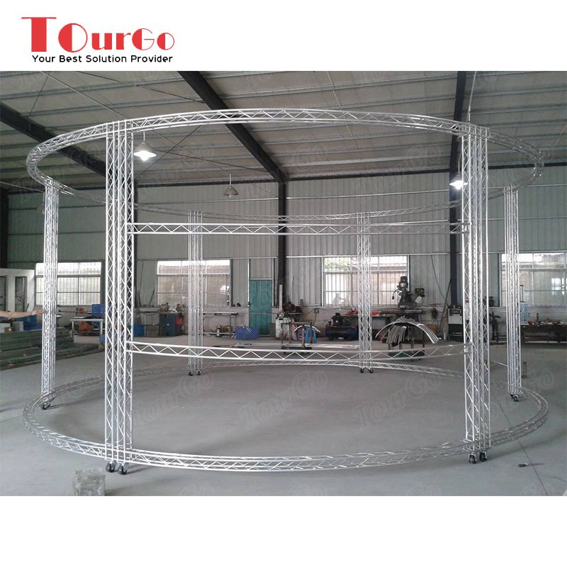 TourGo Steel Round Roof Truss Design with Wheels for Exhibition