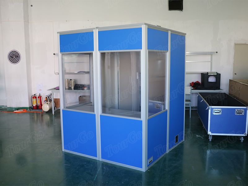 TourGo Light Weight Two Person Simultaneous Interpreter Booth in Blue Packing With Flight Case