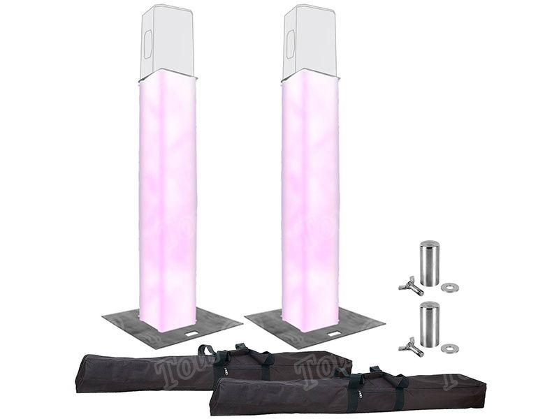 (2) Truss Glo Totem 1.5 Truss Towers with Scrim Covers & Speaker Stand Adaptors