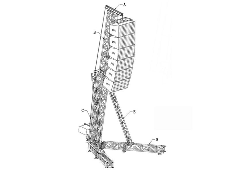 TourGo 5-8m Height Span Aluminum Line Array Speaker Truss Stand