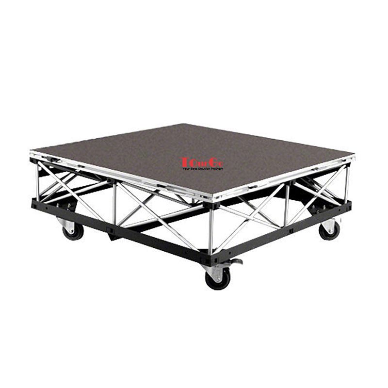 Lightweight 4x4ft Rolling Drum Riser / Portable Drum Riser For Stage Performance