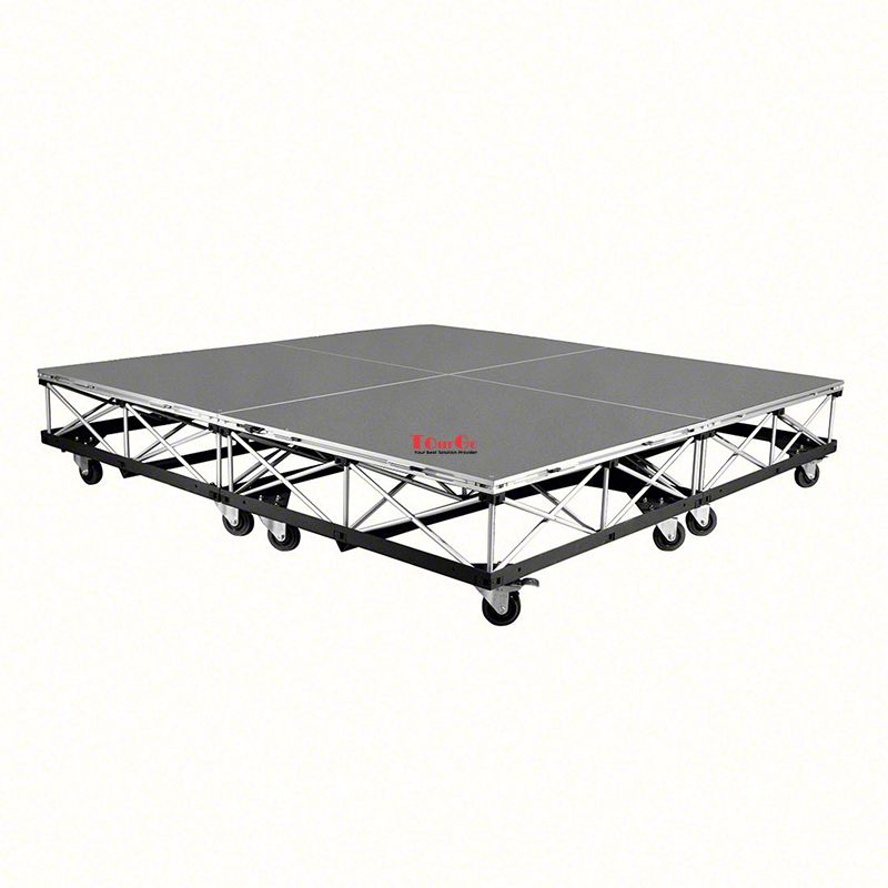 Mobile Stage Drum Riser on Casters with Carpeted 6Ft x 6Ft