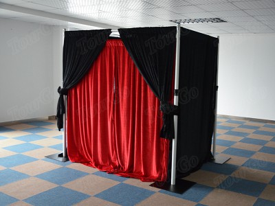 TourGo black stage drapes for pipe and drape with wedding backdrop