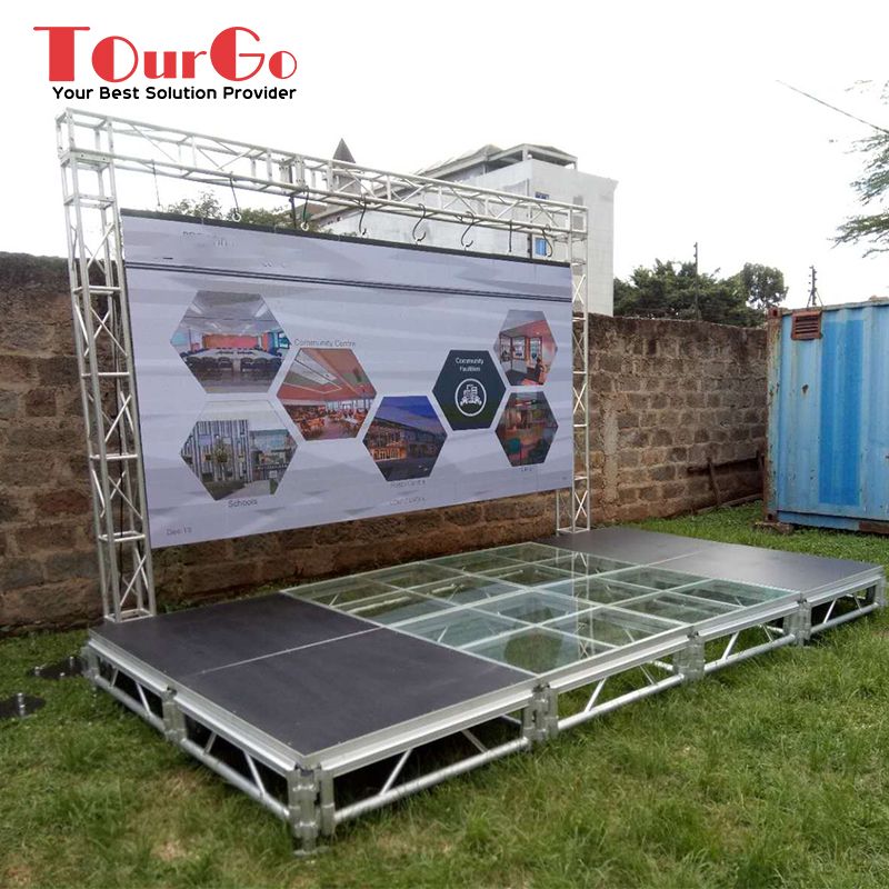 Small Portable Stage with Backdrop Truss from TourGo Factory