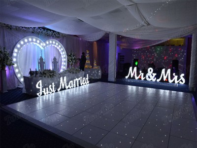 TourGo hot sale 18ft * 14ft twinkling led dance floor with white starlit for wedding party