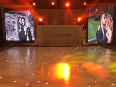 TourGO White Wedding Sparkly LED Dance Floor 14ft x 12ft