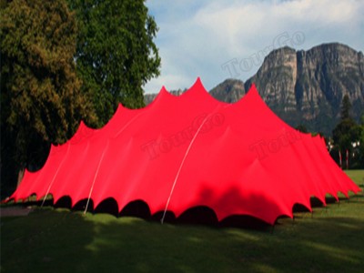 TourGo Custom Outdoor Waterproof Fabric Red Stretch Tent for party