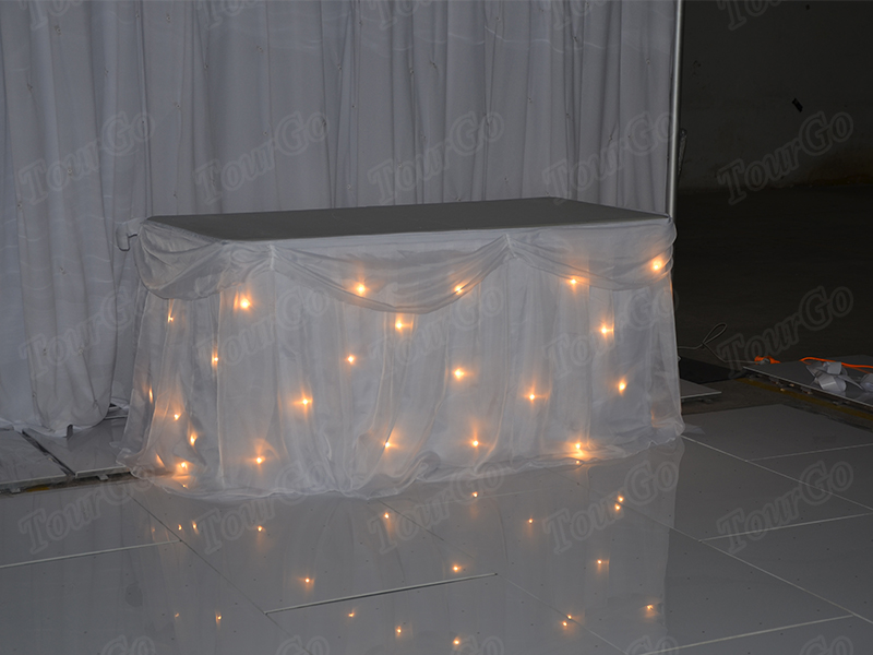 TourGo twinkle table fabric for indoor wedding