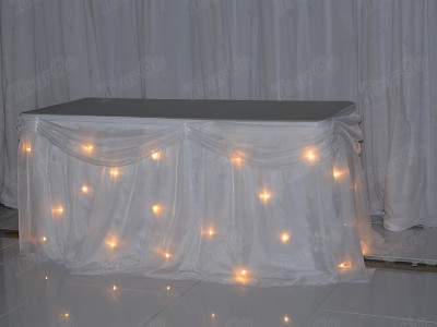 TourGo white chiffon table fabric for wedding decoration