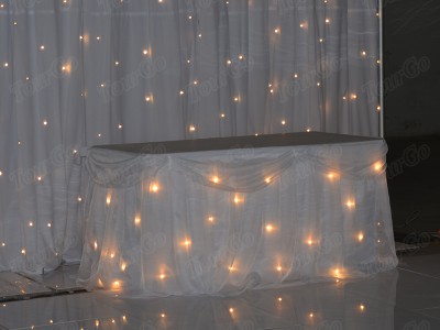 TourGo factory price starlit twinkling white led fabric curtains for wedding backdrop