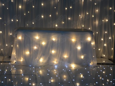 TourGo led starlit chiffon table backdrop with white color for sale