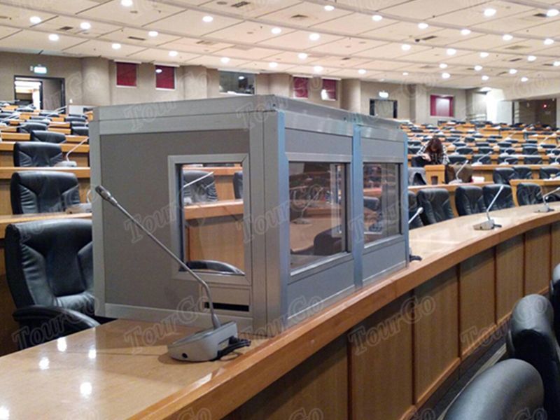 TourGo Light Weight Table Top Translation Booth for 2 Interpreters with translation cabin