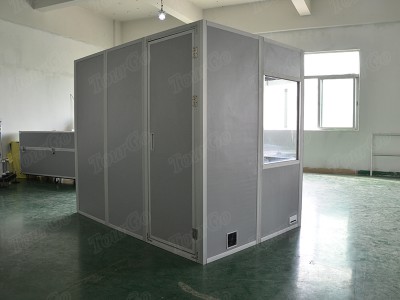 TourGo mobile lightweight three person interpreter translation booth with soundproof booths