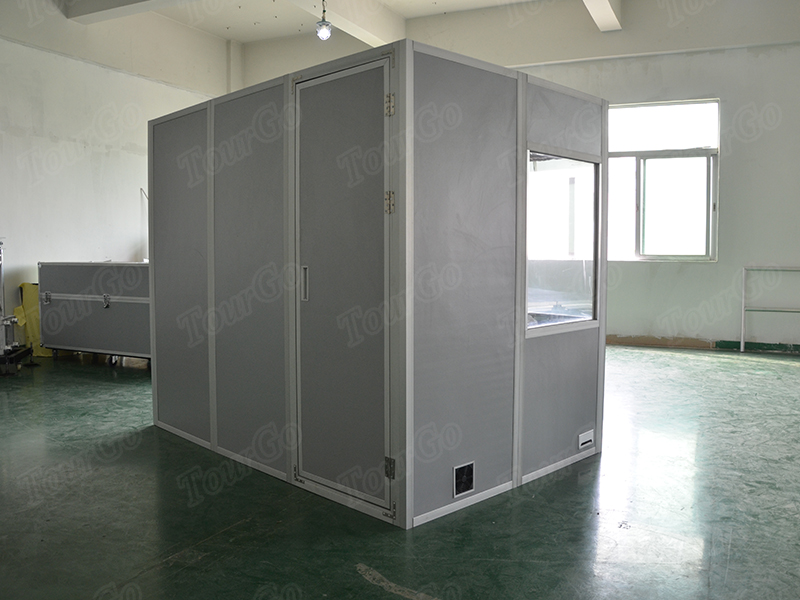 TourGo mobile lightweight three person interpreter translation booth with soundproof booths