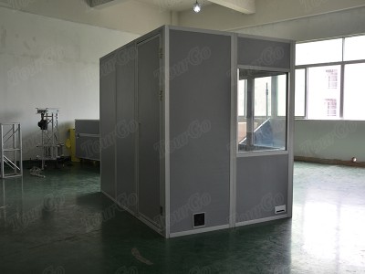 TourGo used fireproof panels portable simultaneous interpreter booth dark grey for international event