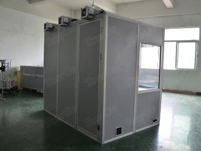 TourGo language simultaneous translation equipment dark grey portable interpreter booth for 3 person