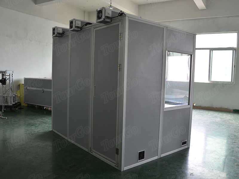 TourGo language simultaneous translation equipment dark grey portable interpreter booth for 3 person