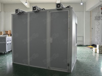 Tourgo Mobile Three Person Translation Booth For Wireless Interpretation Equipment