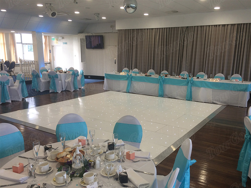 TourGO wholesale twinkling White Portable wedding Dance Floor 16ft by 16ft