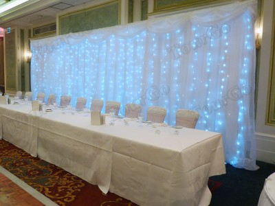 TourGo White Twinkling Wedding Curtain  Backdrop 2mx3m