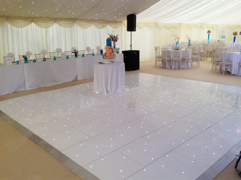 TourGo Wholesale Portable LED twinkling white dance floor on sales 14 x 14ft