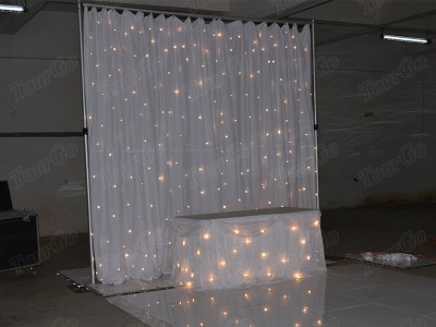 TourGo white led backdrop chiffon wedding curtain for sale