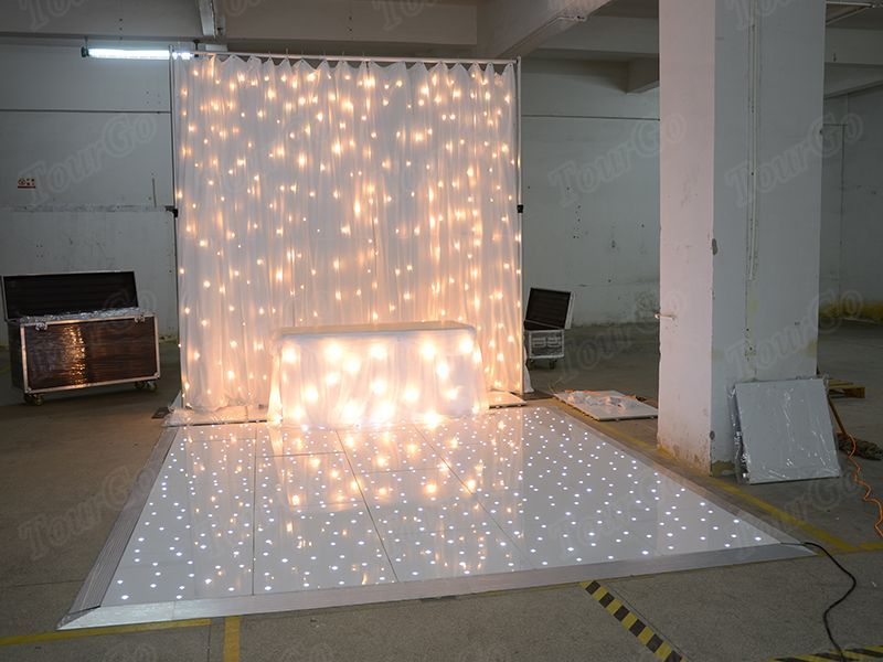 TourGo led white dance floor and backdrop for wedding decoration