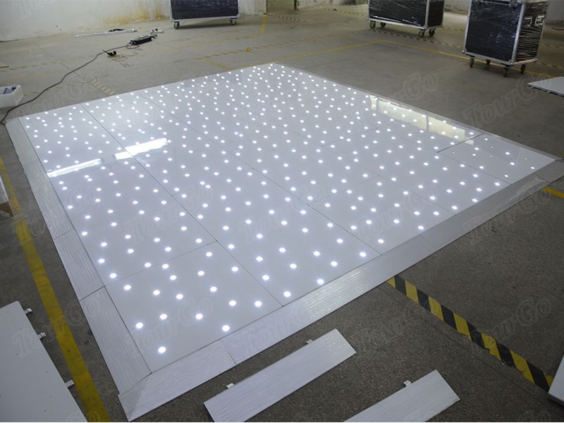 TourGo portable white twinkling lights dance floor for event