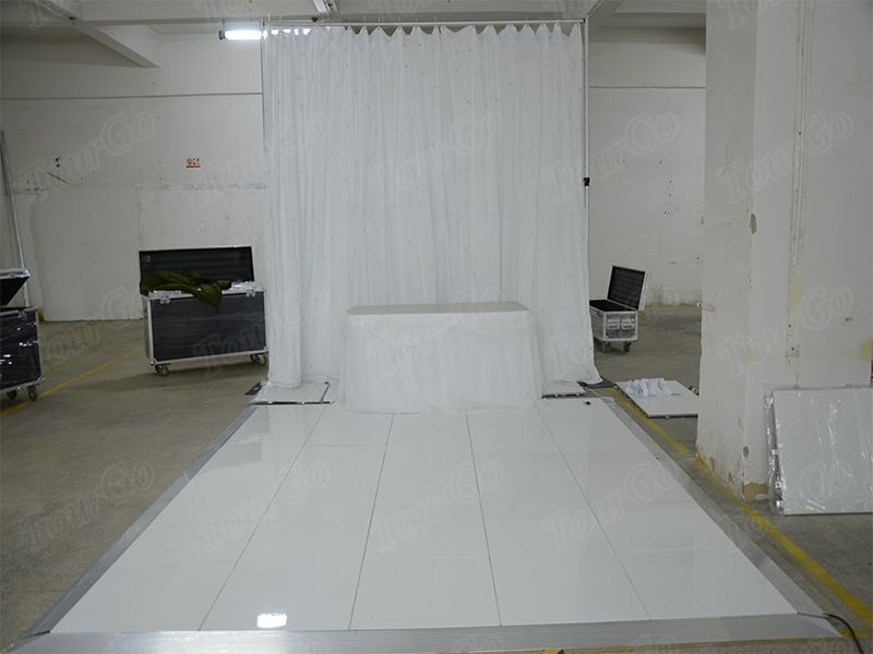 TourGo led white dance floor and backdrop for wedding decoration