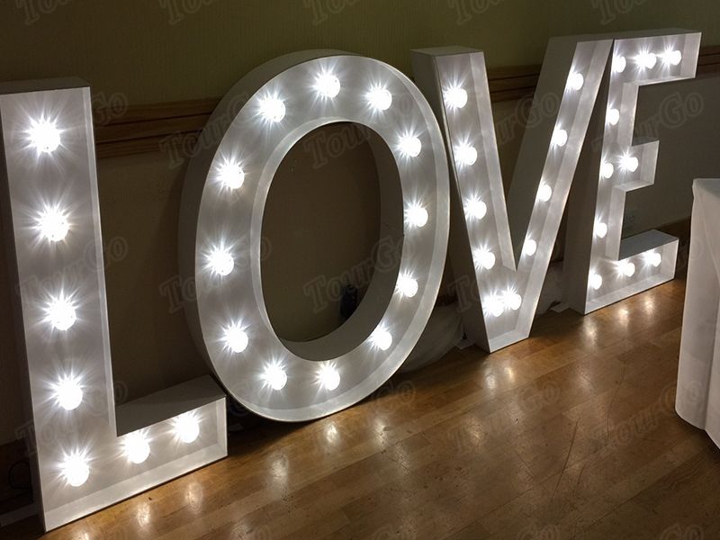 TourGo Vintage Style 3ft LED love letters made in metal light up letters LOVE for sale