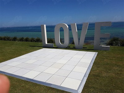 Tourgo outdoor wedding using portable white pvc dance floor for sale