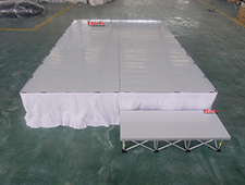 Portable Stage With High Gloss White Surface For Weddings, T-shows, Exhibitions