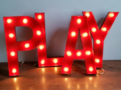 TourGo Wooden letters light up 4ft tall sign light lamp