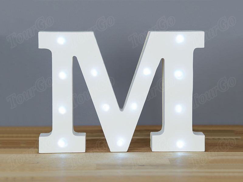 TourGo wood Light Up Letter M Alphabet Letters Operated LED Lights