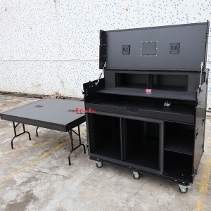 TourGo Black Finish Mobile AV Broadcasting Equipment Streaming Workstation Case