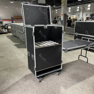 ATA Microphone Transport Storage Box Mic Stand Road Case for 24 Tripods With Side Table