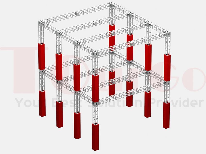 TourGo Multi Level Aluminum Ninja Warrior Truss Structure-3x1x2