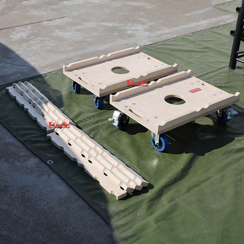 Portable Aluminum Stage Truss Trolley Adjustable Dolly Cart with Wheels for 290mm Aluminum Truss