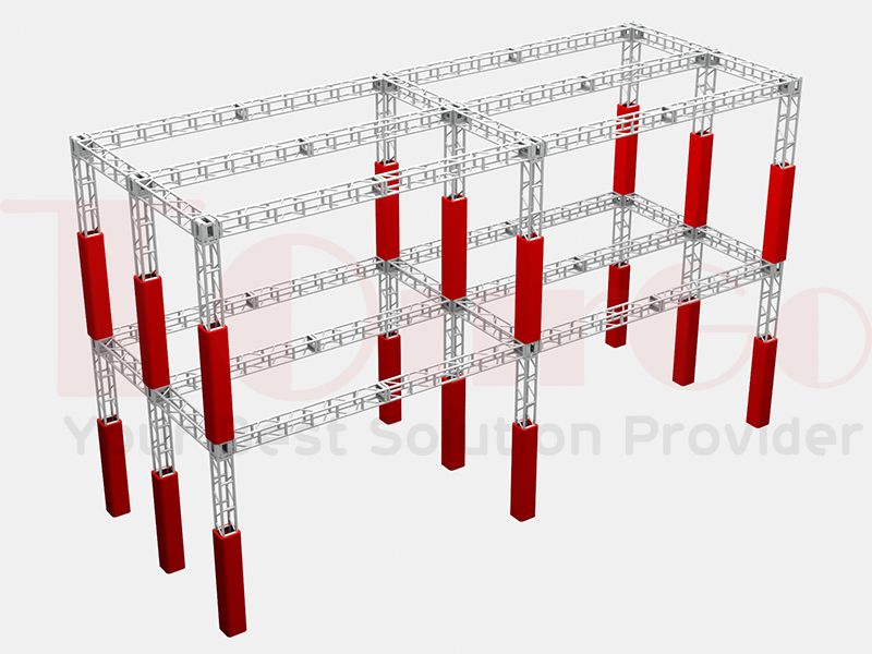 TourGo Multi Level Aluminum Ninja Warrior Truss Structure-2x2x2