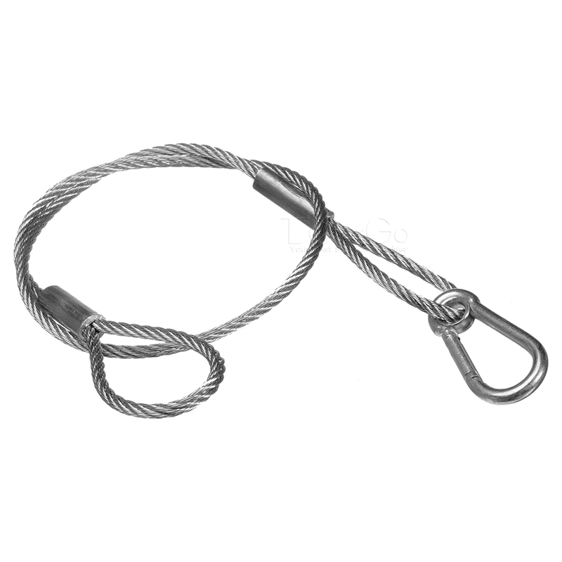 security black coated braided 1mm 2mm 3mm 4mm 5mm dia stainless steel lighting DJ safety cable wire rope with carabine
