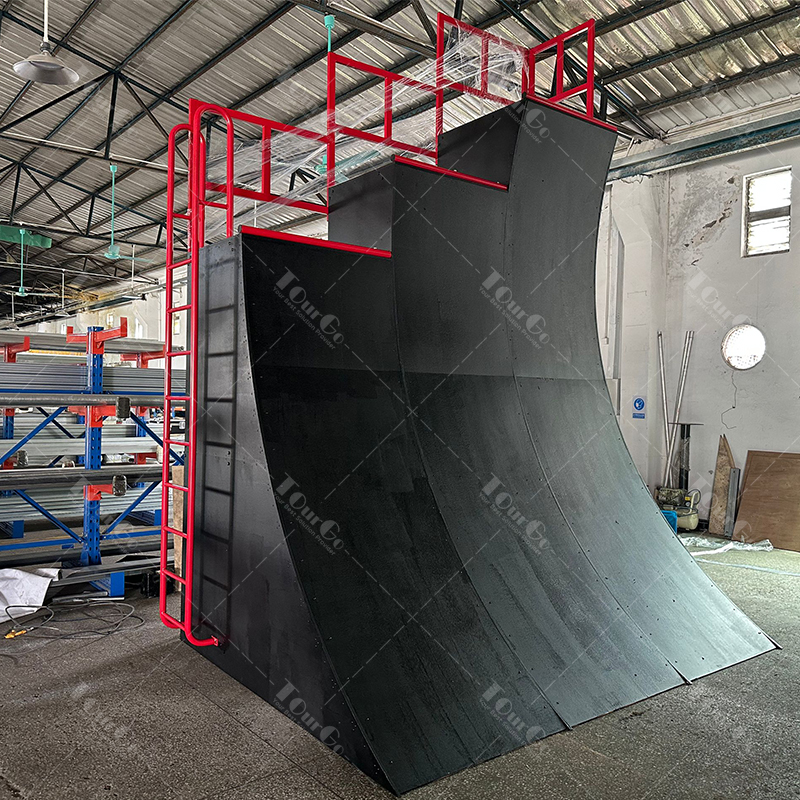 Easily transportable outdoor 8 10 12ft ninja warrior obstacle warped wall with handrail and ladder for adult teenager kids