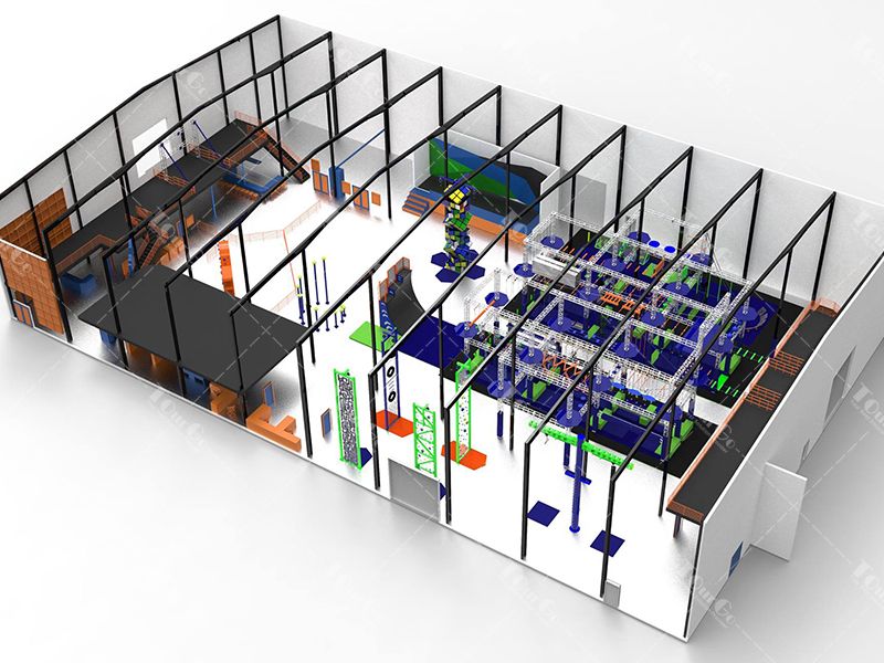 TourGo Custom Ninja Warrior Course Trampoline Park for Kids