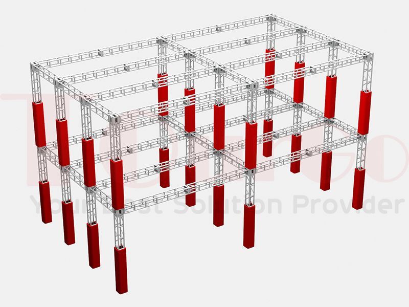 TourGo Multi Level Aluminum Ninja Warrior Truss Structure-3x2x2