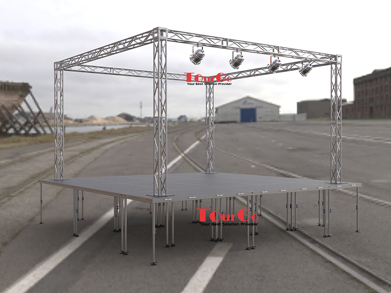 TourGo Aluminum Trade Show Displays Truss with Quick Stage