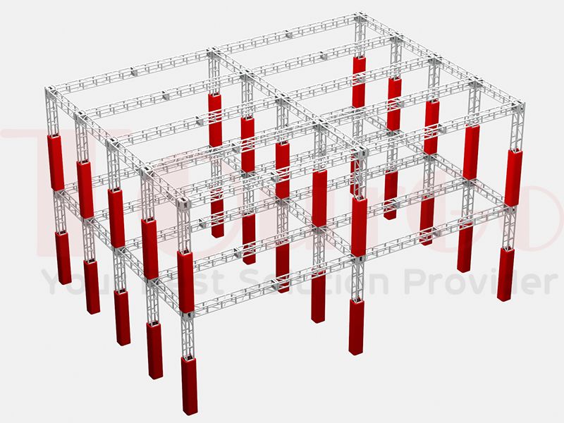 TourGo Multi Level Aluminum Ninja Warrior Truss Structure-4x2x2