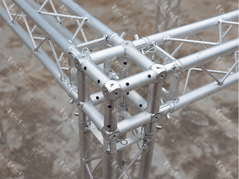 TourGo High Quality 100x100mm Aluminum Truss Box Corner / Heavy Duty Stage Truss Corner Block / Connection Joint for Exhibition Booth