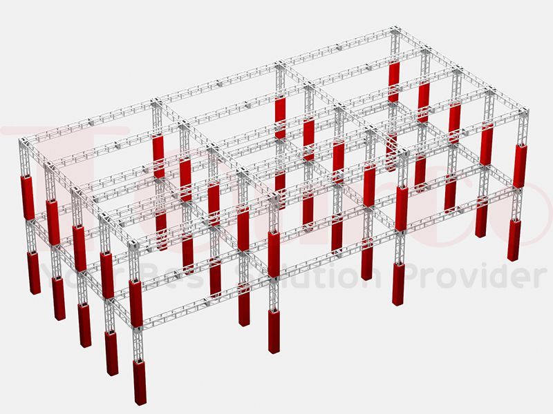 TourGo Multi Level Aluminum Ninja Warrior Truss Structure-4x3x2