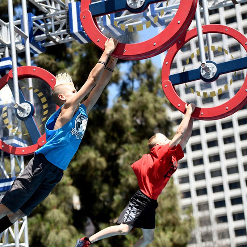 TourGo Adult American Ninja Warrior Obstacle Fly Wheel for Outdoor TV Show