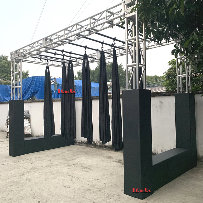 Outdoor Indoor Gym Equipment Public Exercise Trampoline Ninja Warrior Obstacle HANGING SILKS for children