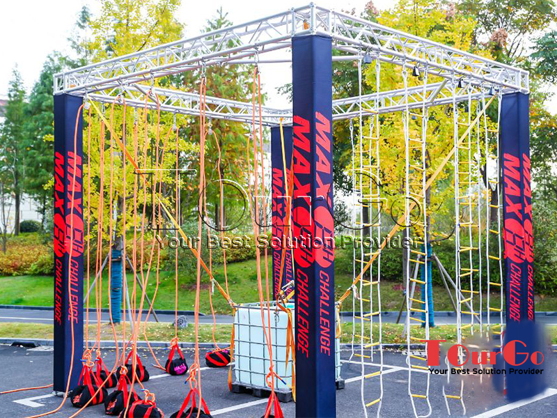 Custom Outdoor Spartan Race Obstacles – A Frame Cargo Net for Adult